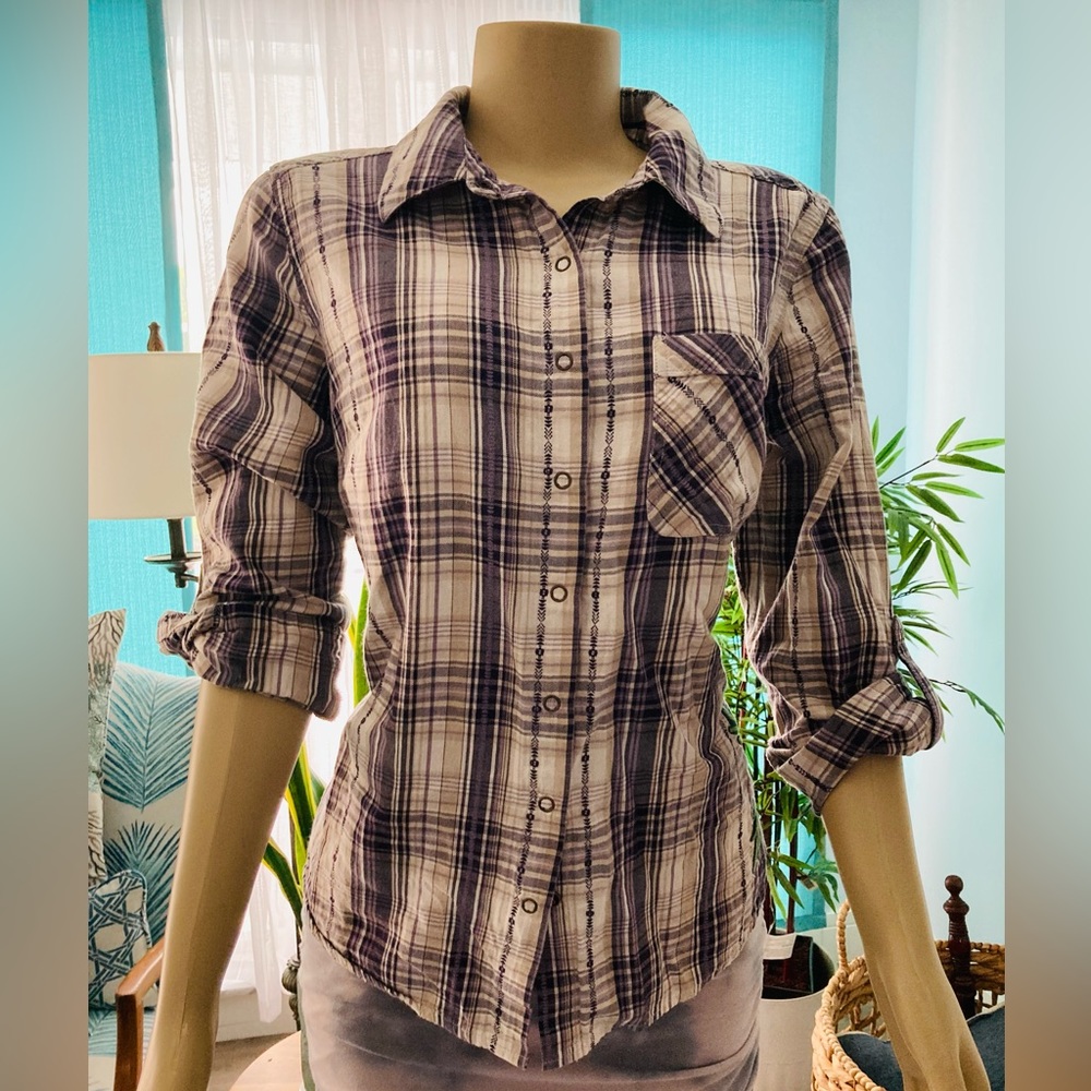 Style & Co Sz Med Faux Flannel Print